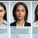 ** AI judges candidates based on work experience, but misses other skills. Focus on a hiring process scene with an AI interface.

**