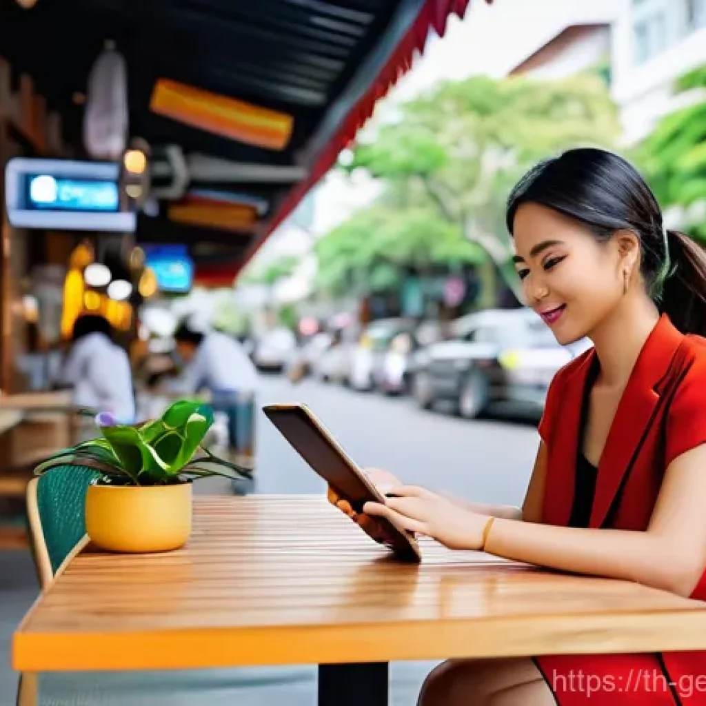 AI와 개인의 권리 보호 - **AI-Enhanced Urban Life in Bangkok:**
A vibrant, sunlit scene capturing a young Thai profession...