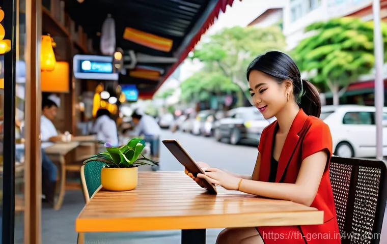 AI와 개인의 권리 보호 - **AI-Enhanced Urban Life in Bangkok:**
A vibrant, sunlit scene capturing a young Thai profession...