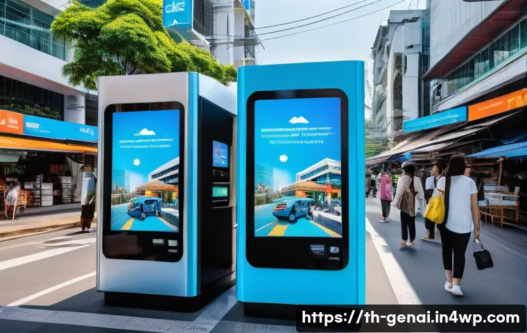 AI의 판단 기준과 윤리적 책임 - A futuristic urban scene in Bangkok showcasing AI-driven public services in daily life: diverse Thai...