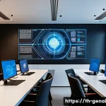 AI의 윤리적 책임 체계 - A modern Thai office environment showing a diverse group of AI developers and ethicists collaboratin...