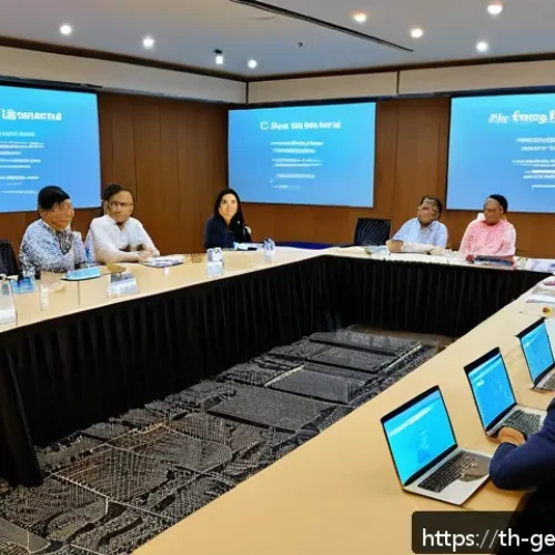 AI 윤리성 평가 기준 - A professional workshop scene in Bangkok featuring a diverse group of Thai experts, academics, and c...